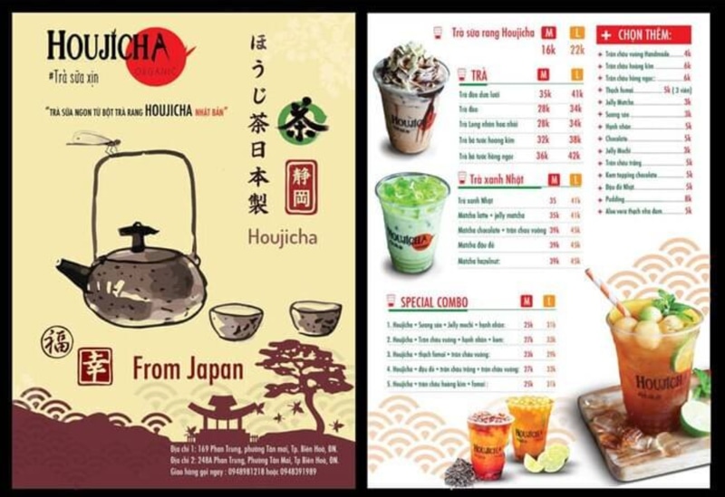 Menu trà sữa đẹp ấn tượng